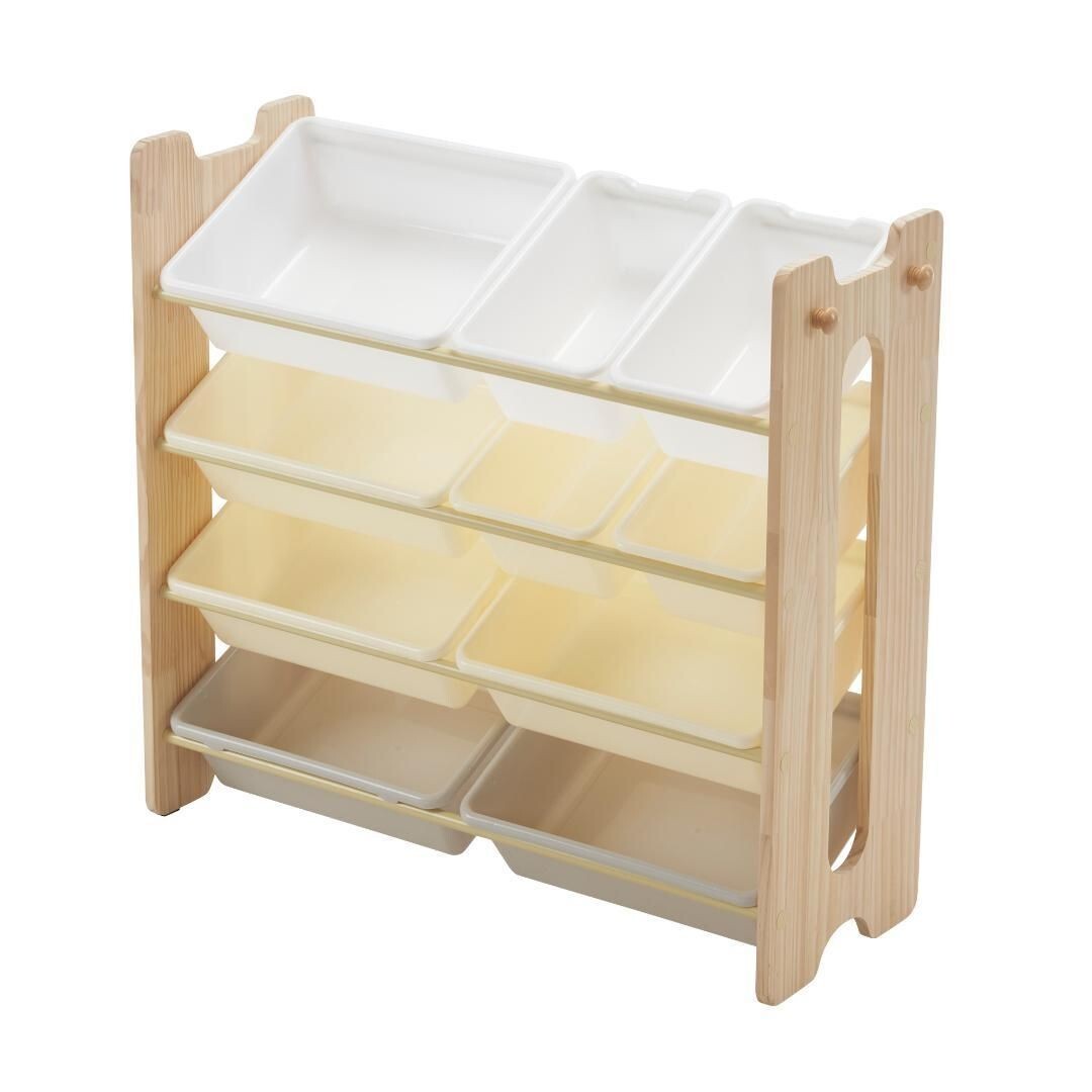 おもちゃ収納 4段ラック 子ども用家具 天然木 箱付き キッズ 子供 誕生日 813900拍卖