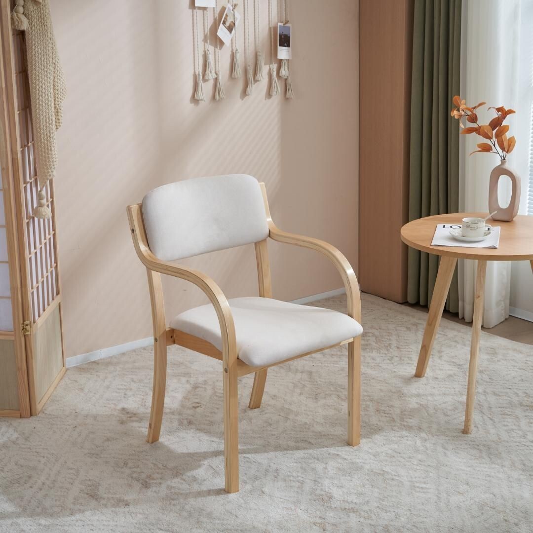 【2脚】ベージュ ダイニングチェア木製完成品介護チェア折りたたみチェア 550752拍卖