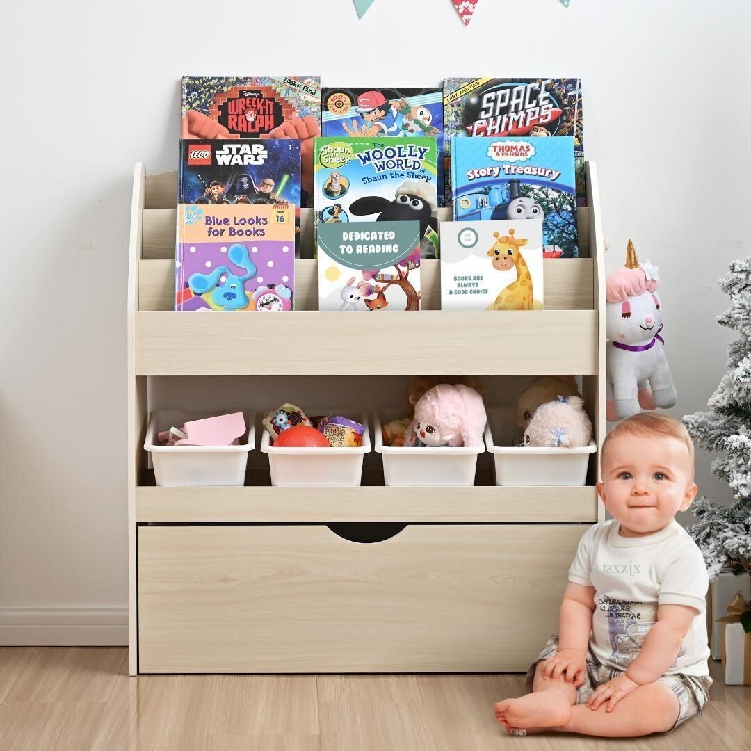 絵本ラック おもちゃ収納絵本棚 収納ラック 収納ボックス 収納棚 キャスター付き 808829拍卖