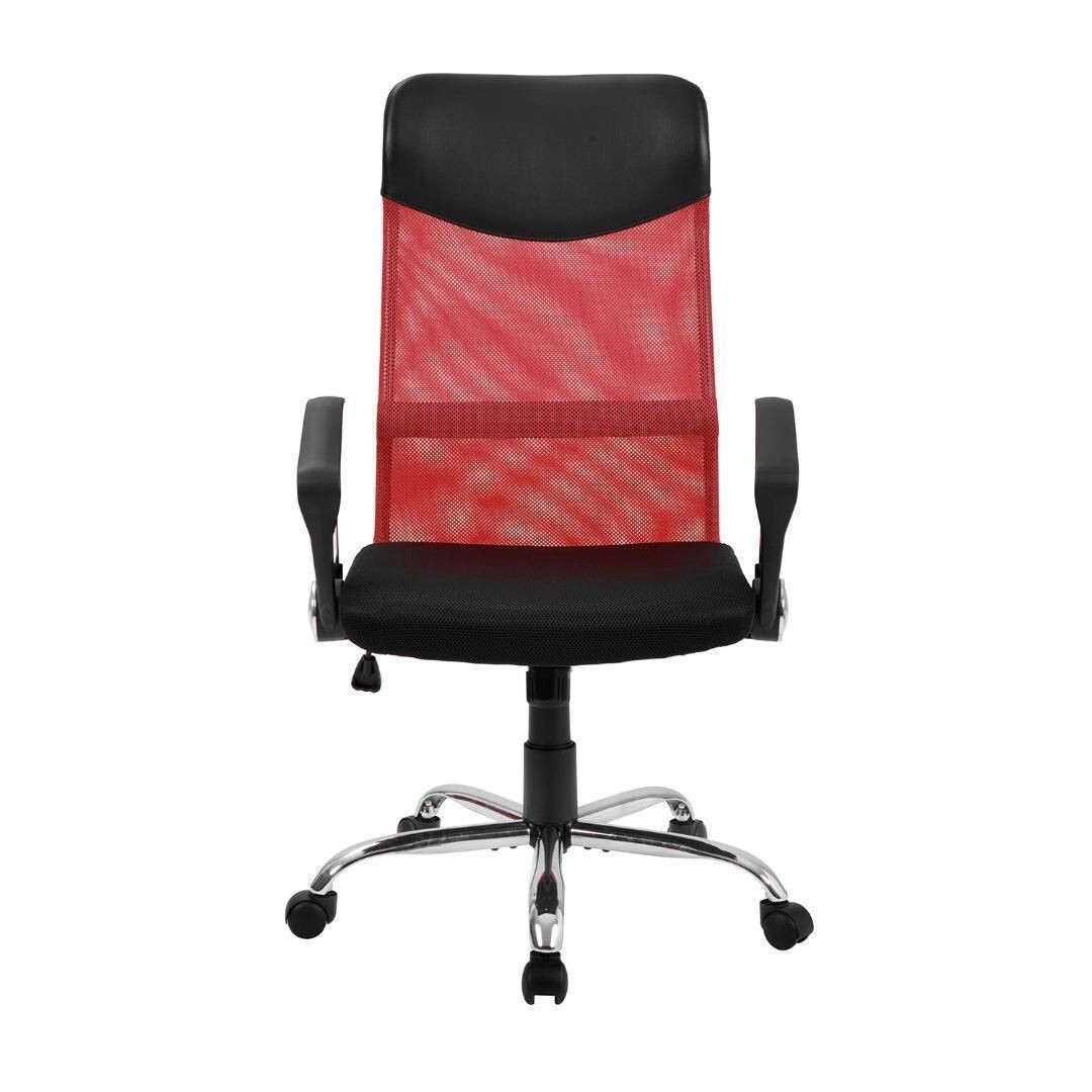 【レッド】オフィスチェア メッシュ+PU ハイバック 大人気 428310拍卖