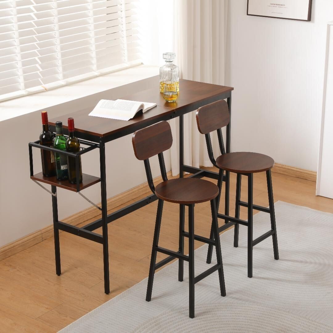 カウンターテーブル スツール 3点セット ハイテーブル 木製 カウンター 木製 811619拍卖