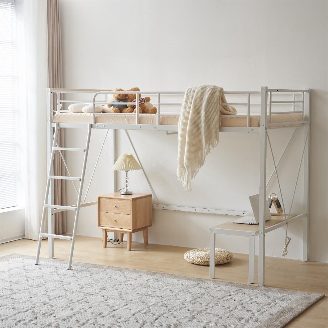 ロフトベッド シングル ローデスク付 コンセント付 ミドルタイプ 高さ150cm 612255拍卖