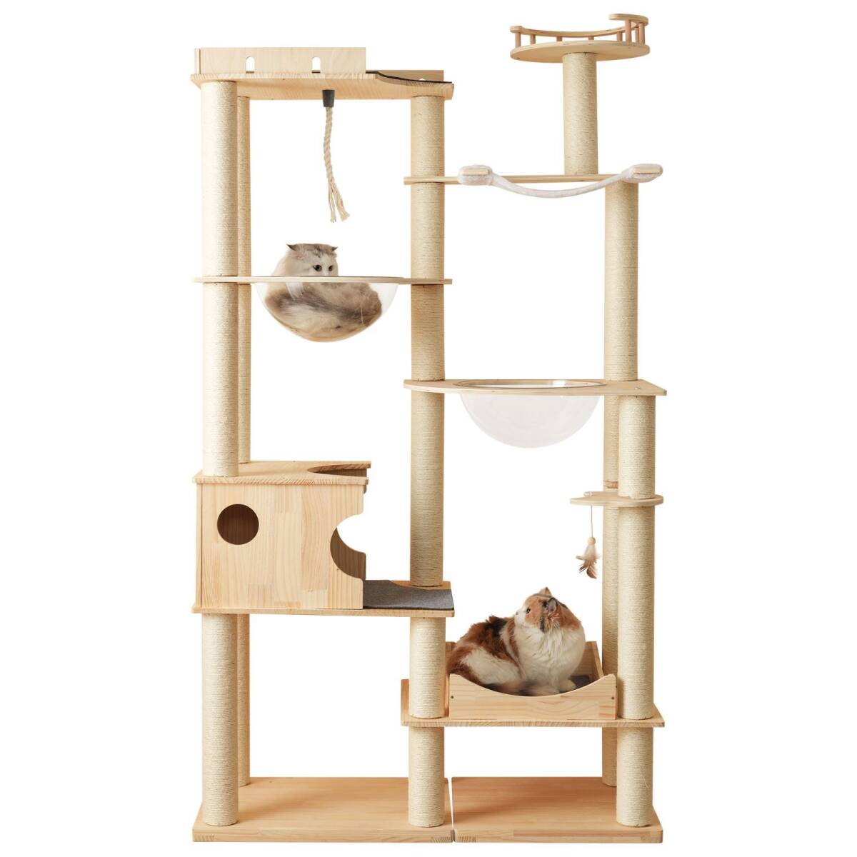 キャットタワー 猫タワー キャットツリー 高さ194cm 据え置き 多頭飼い 宇宙船 ネコタワー拍卖