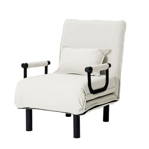 【ベージュ】折りたたみソファー ソファベッド 1人掛け 省スペース 硬めベージュ 616678拍卖