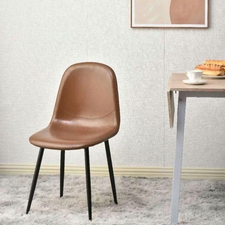 2脚セット ダイニングチェア 椅子 チェア イス カフェ PUレザー レトロ 376076拍卖