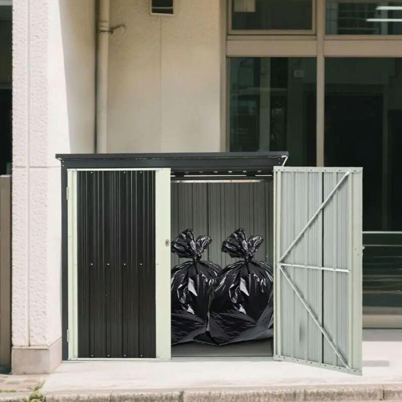 ゴミ収納庫 物置 ゴミストッカー 大容量 屋外 スチール 施錠可 戸外収納 大型拍卖