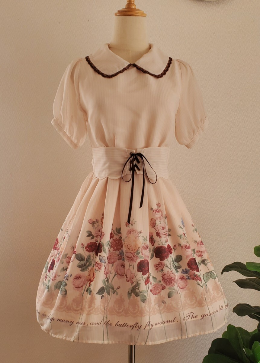 axes femme POETIQUE 花柄 ワンピース ロリータ コルセット拍卖