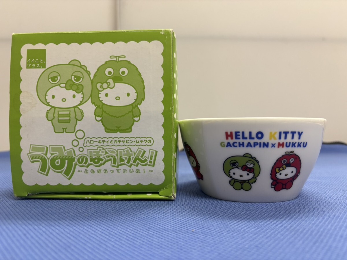 465☆うみのぼうけん!ハローキティとガチャピン・ムック/イイこと、プラス。 皿/新品/ どんぶり/ 食器拍卖