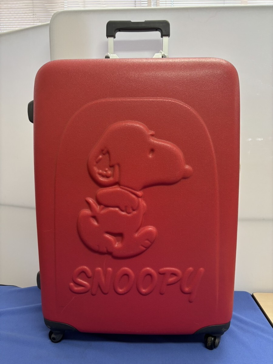 520☆ スヌーピー/ スーツケース/赤色/中古/Q.C. Inspector/旅行/かばん/ キャリーケース拍卖