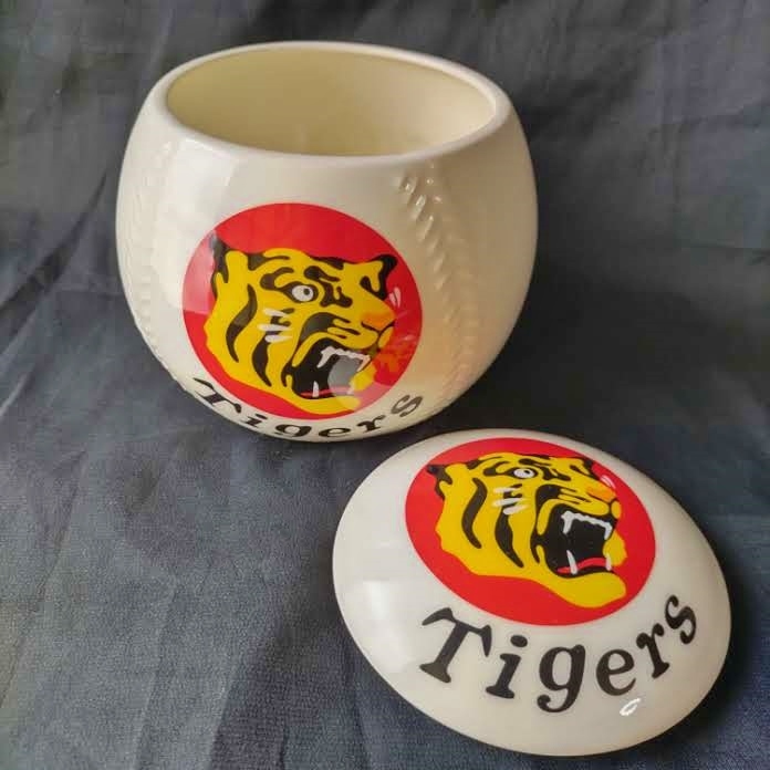 阪神タイガース 淡路屋 勝めし 陶器 空き容器/駅弁 小物入れ 弁当 野球 コラボ拍卖