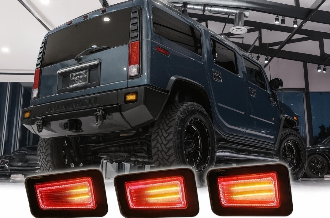 ③ハマーH2 ブレーキランプ リアバンパーテールライト シーケンシャル 流れるウィンカー ダイナミックターン【2色からお選びください】拍卖