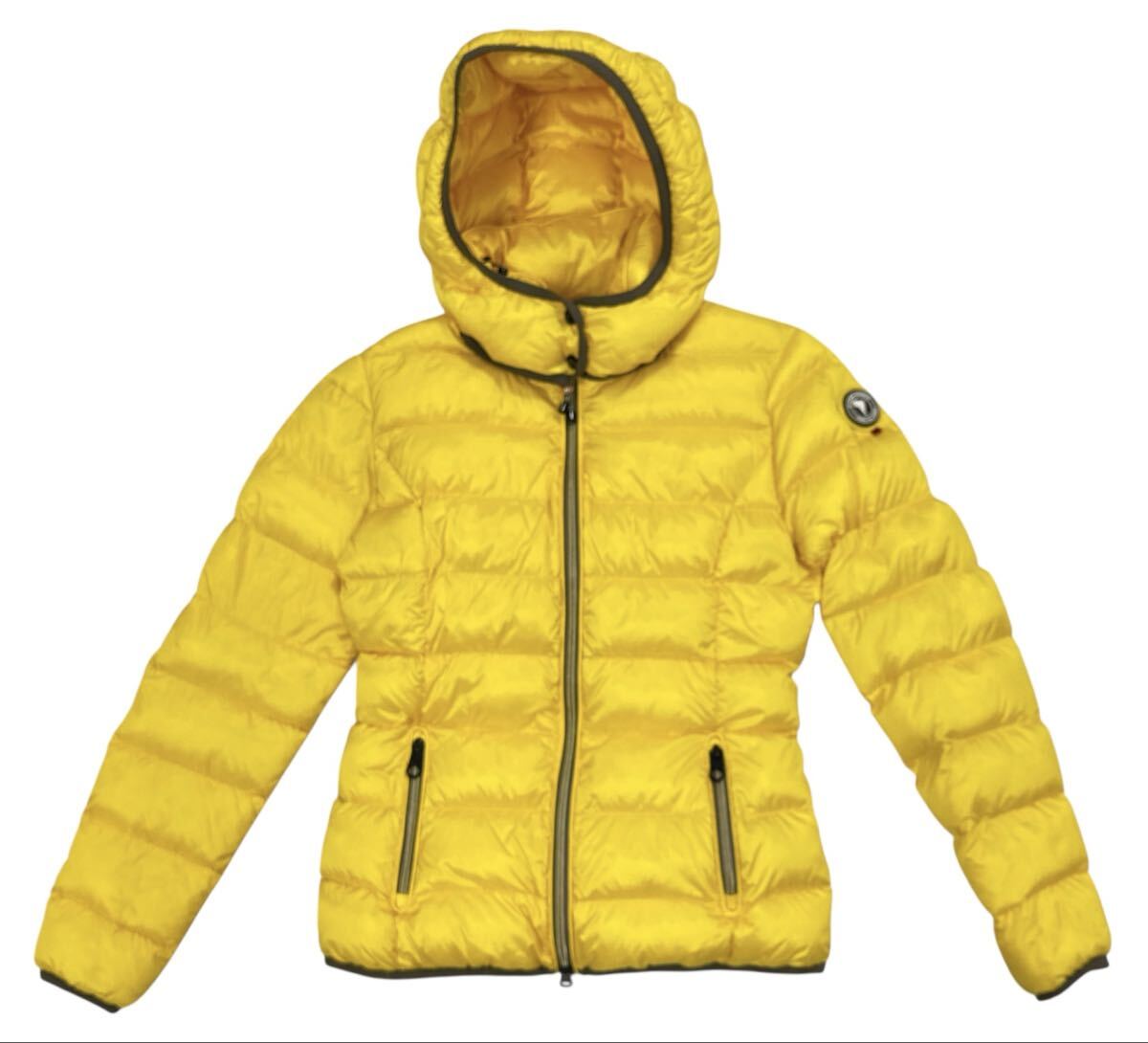 ▲ CAPE HORN ケープホーン ▲ 92550 ロゴワッペン フード着脱可能 ナイロン ダウンジャケット イエロー 40拍卖