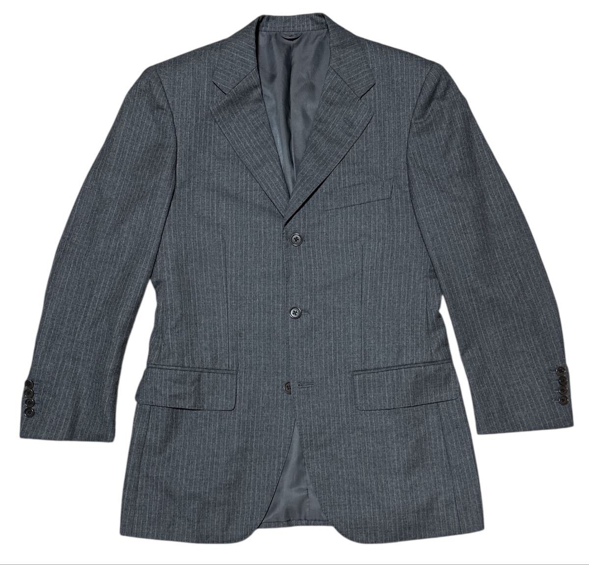 リングヂャケット取扱 ▲ BEAMS F ビームスエフ ▲ ピンストライプ柄 3釦 ウール ブレザー ジャケット グレー 90拍卖