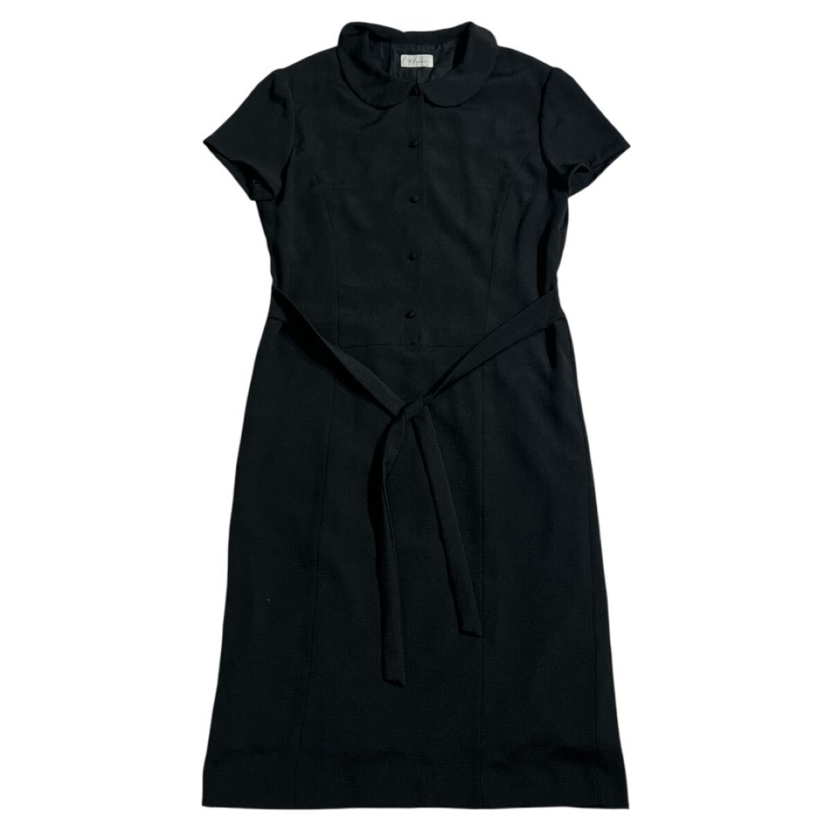 ■ K.T. KIYOKO TAKASE ケーテイー キヨコタカセ ■ アタッチドカラー フレンチスリーブ フォーマル ワンピース ブラック拍卖