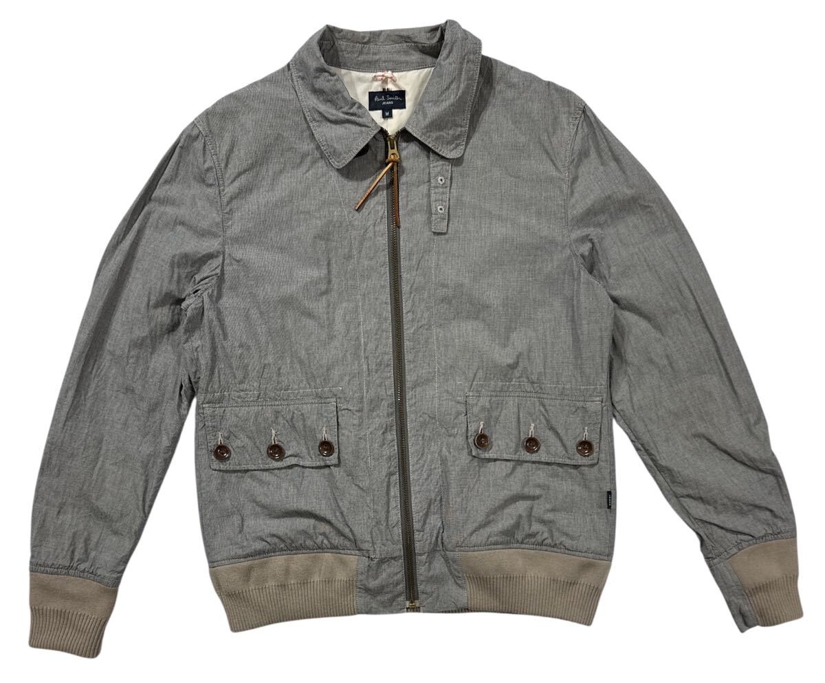 ▲ Paul Smith JEANS ポールスミスジーンズ ▲ チンストラップベルト リブジャケット グレー系 M拍卖