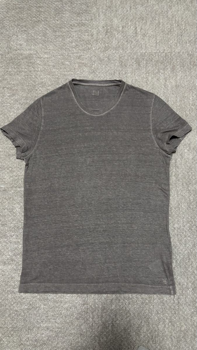 120% lino リネンTシャツ グレー Mサイズ 半袖Tシャツ拍卖