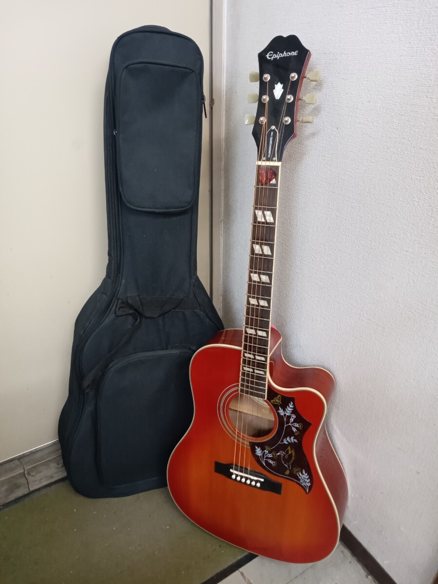 w家B111 Epiphone Hummingbird PRO/FC エレアコ/アコースティックギター ソフトケース付属 エピフォン ハミングバード 中古品拍卖