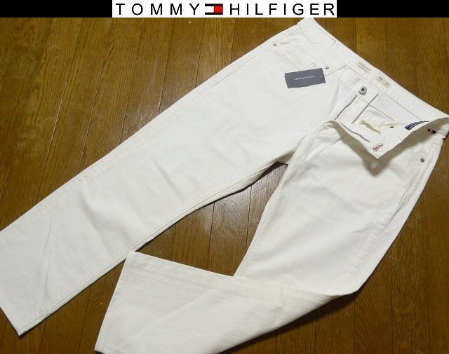 34(US)88cm★セール送無料★新品 トミーヒルフィガーUSA限定モデル 12オンス デニムパンツ ストレート ホワイトデニム拍卖