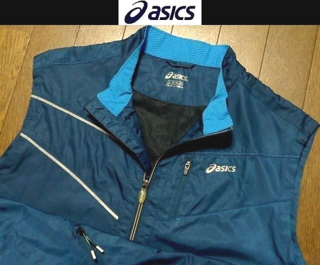 3L-4L・2XL-3XL日本サイズ位【セール!送料無料】超希少 アシックス USA限定モデル1点物 美品 防風撥水 除湿asics ナイロン ベスト拍卖