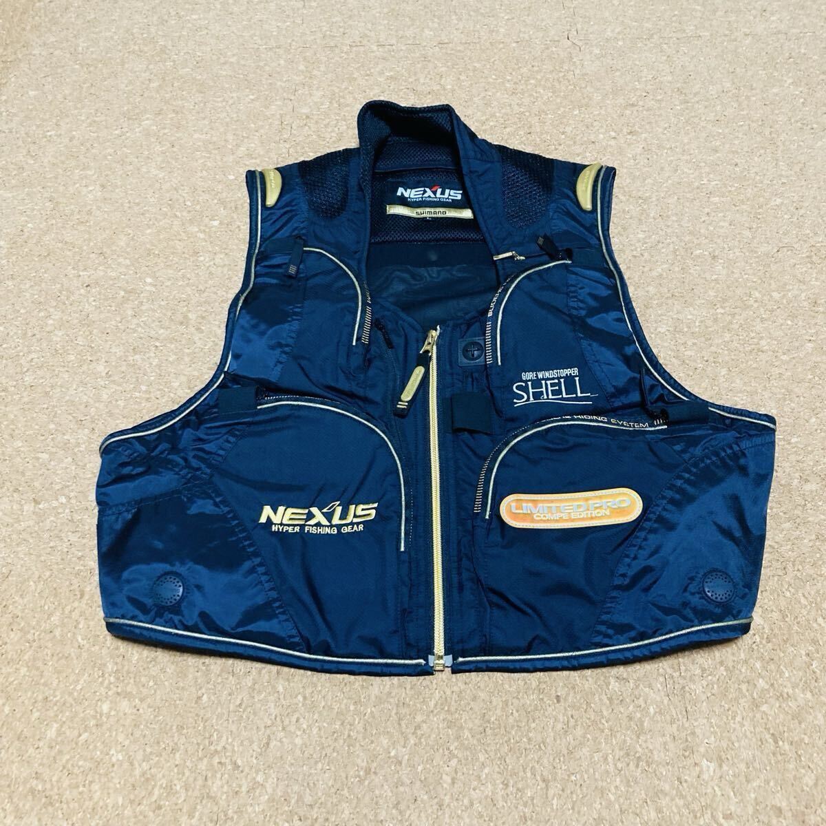 シマノ VE-111C ゴアウィンドストッパーシェル 2WAYベスト リミテッドプロ Lサイズ ブラック 鮎ベスト 綺麗拍卖