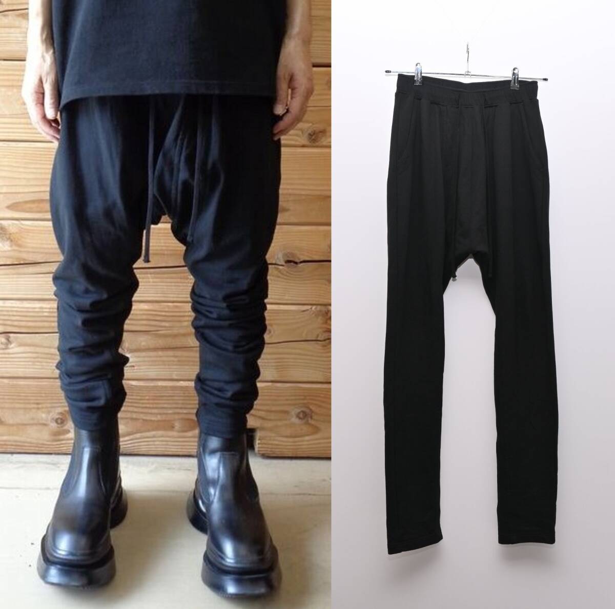 【定価4.4万円 24AW】JULIUS ユリウス ドロップ クロッチ トラック パンツ 2 ブラック 黒 サルエル スウェット IA6014拍卖