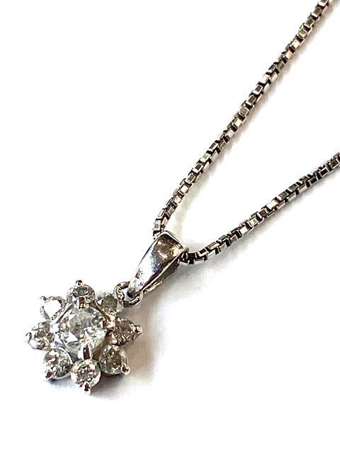 【即決/40㎝】 Pt850 Pt900 D0.54 9ポイント ダイヤモンド ネックレス 宝石 ジュエリー アクセサリー プラチナ 5.4g拍卖