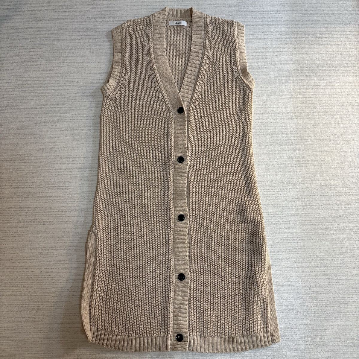 22SS ebure オーガニックスプレーダイ ノースリーブロングニット エブール拍卖