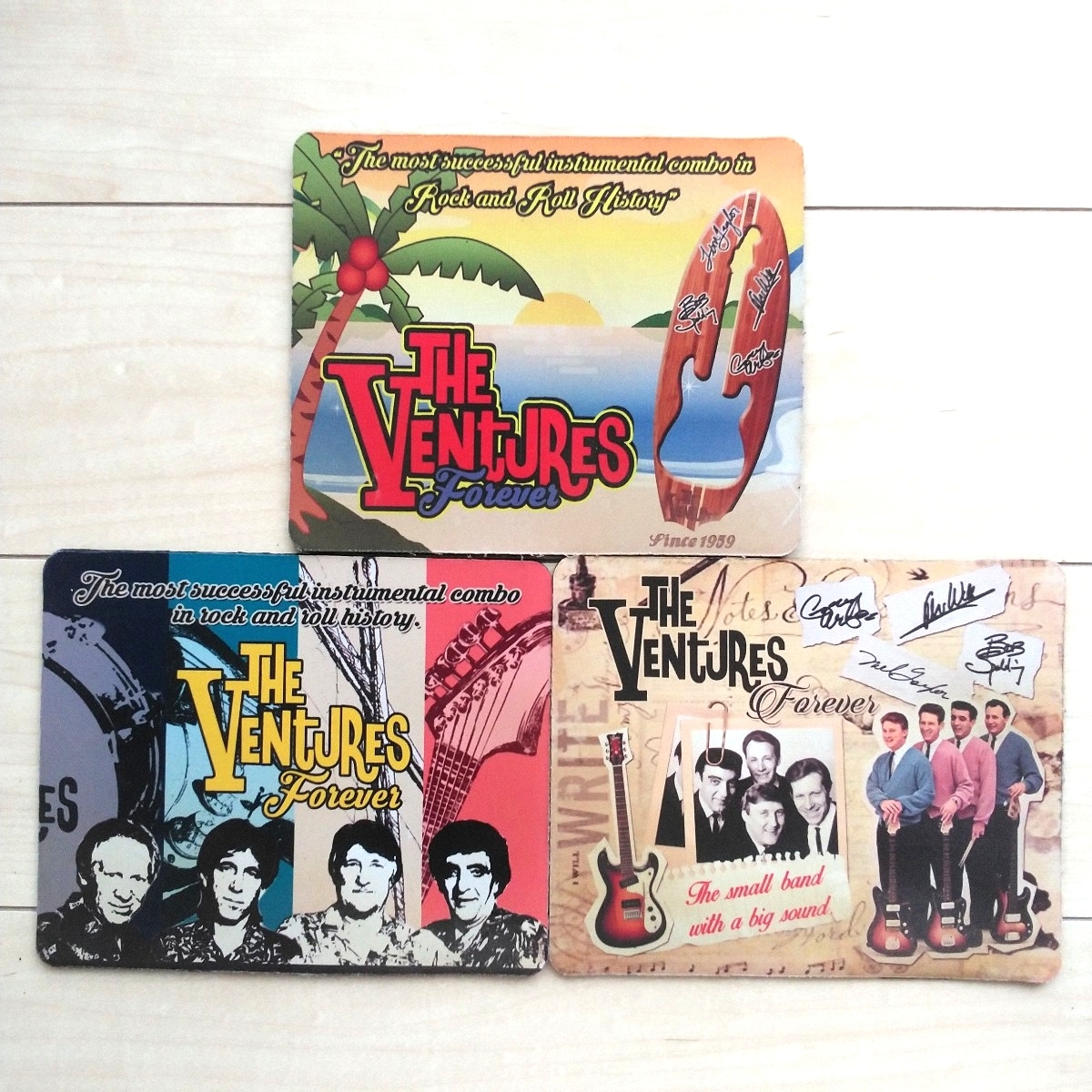 ■『♪The Ventures Mouse Pad』非未使用3枚。★中性洗剤で洗浄済み。ザ・ベンチャーズGoods。拍卖