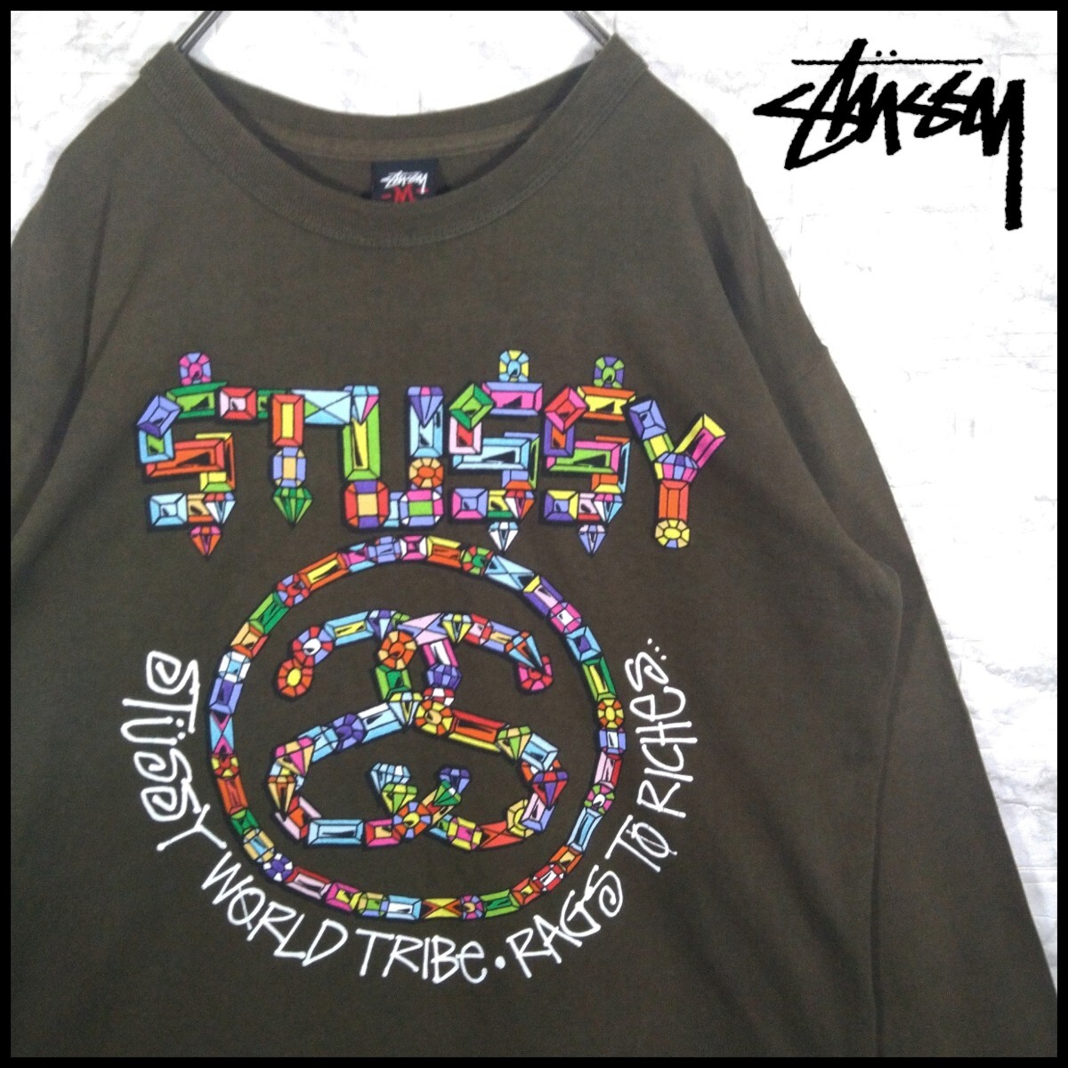 【STUSSY】00s'vintage 宝石ロゴ 長袖 ロンT拍卖