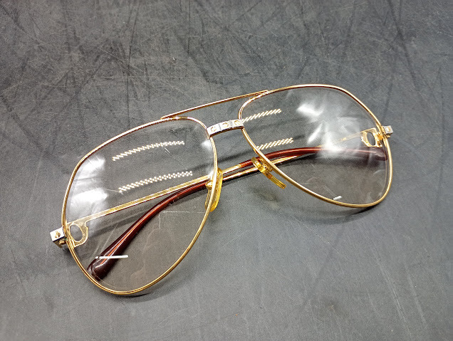 ▽【746】 カルティエ メガネ サントス / Cartier アイウェア 62□14 140 Eyewear 眼鏡 フランス製 パリス拍卖