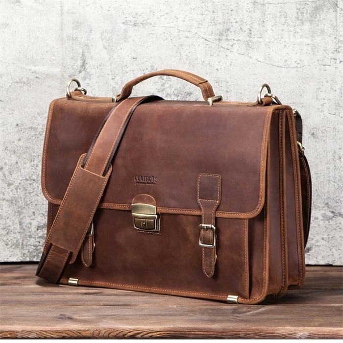 メンズ 牛革 メッセンジャーバッグ 斜めがけ ショルダーバッグ 本革 レザー ビジネス バッグ ブリーフケースバッ bg0624 コーヒー色拍卖