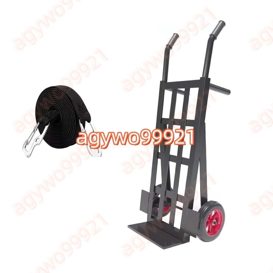 業務用キャリーカート 折りたたみ荷台付きハンドトローリー 滑り止めハンドル(アングル ボディ1.5m 14インチ ソリッドゴムタイヤ )拍卖