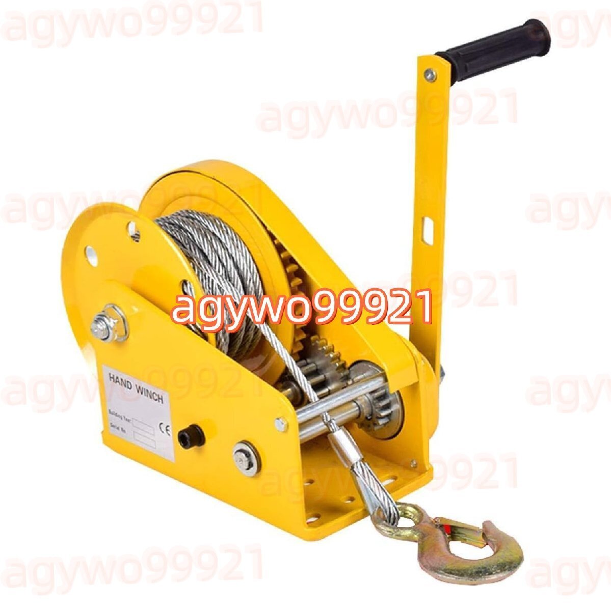 大型手動ウインチ、双方向ロック装置、小型手動ウインチ、自動ブレーキ付き船用トレーラー手動ウインチ 2600lbs 30M rope拍卖