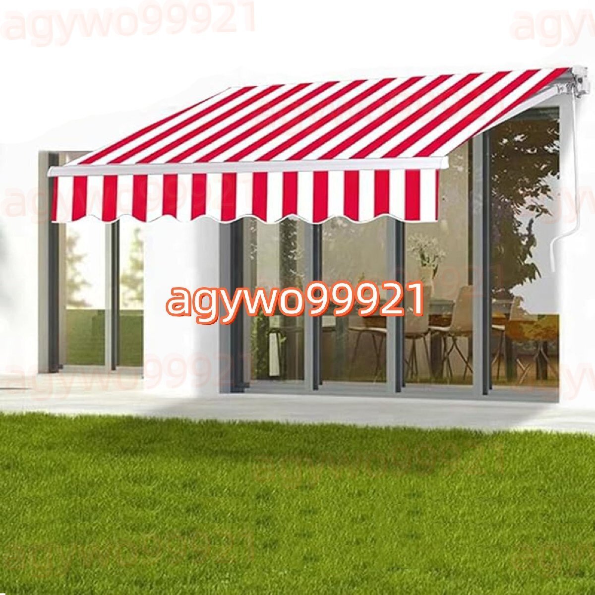手動格納式オーニングオーニングテント つっぱり日よけスクリーン 防雨 巻き取り式 防水 日除け 雨よけ 屋根オーニングテント 4*3M拍卖