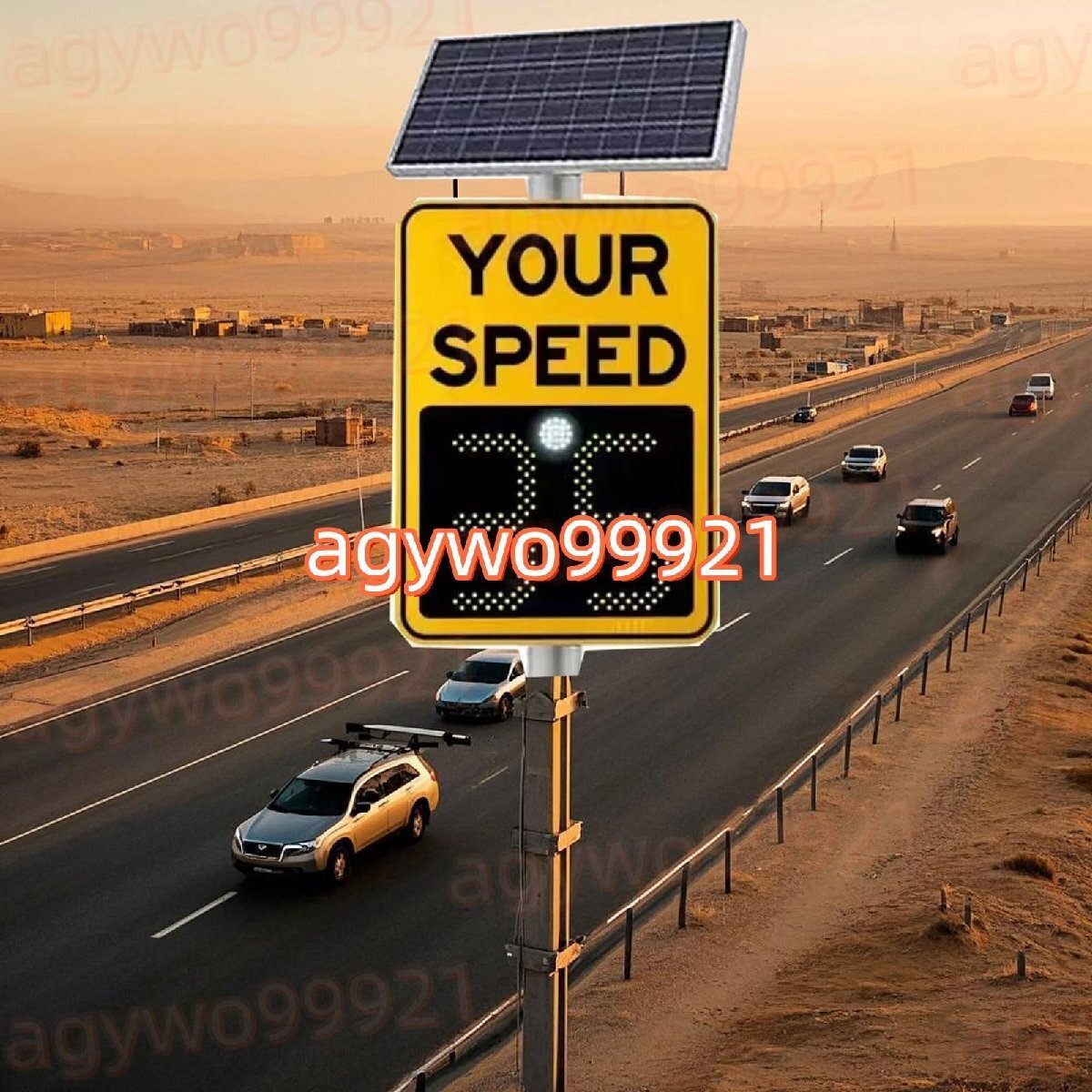 ソーラーレーダースピードゲージサイン、70x50cm LEDレーダーフィードバックサイン、道路、高速道路、交差点、鉄道、学校用拍卖
