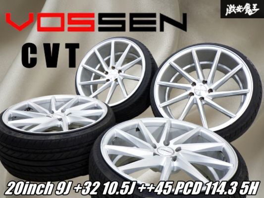 VOSEEN ボッセン CVT 20インチ 9J +32 10.5J ++45 PCD 114.3 5H 20/23年製 235/30ZR20 255/30ZR20 タイヤ付 ホイール 4本 クラウン 棚36A拍卖