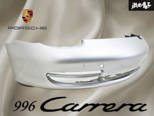 【割れなし!!】 PORSCHE ポルシェ 911 996 カレラ 前期 純正 フロントバンパー 99650511102 カラーNo.A8 シルバーメタリック エアロ棚31拍卖