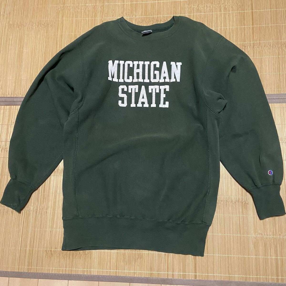 Champion チャンピオン リバースウィーブ MICHIGAN XXL 90s USA 緑 ラバープリント拍卖