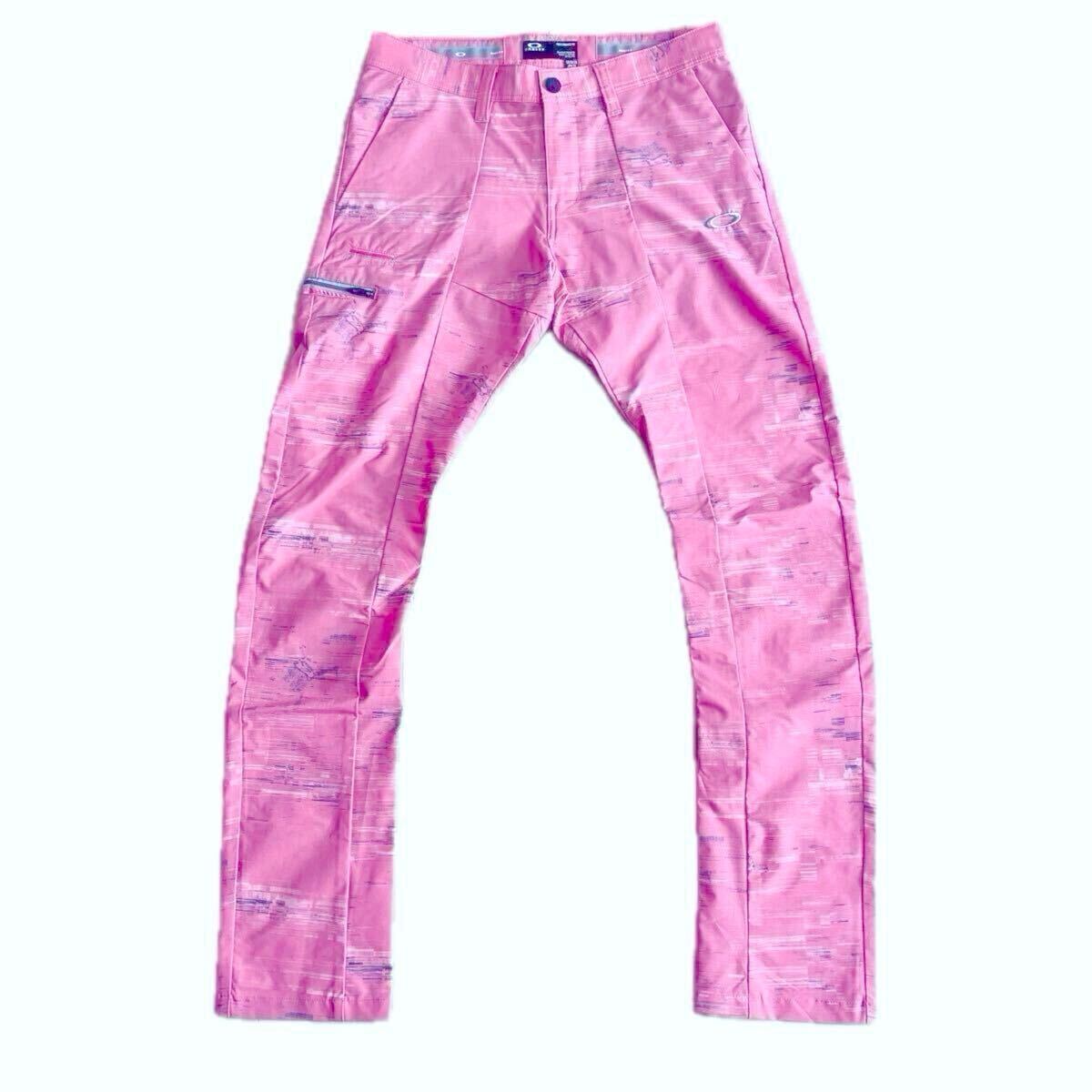 OAKLEY オークリー ストレッチゴルフパンツ ピンク色 サイズJPN 31 (ウエスト78cm)拍卖