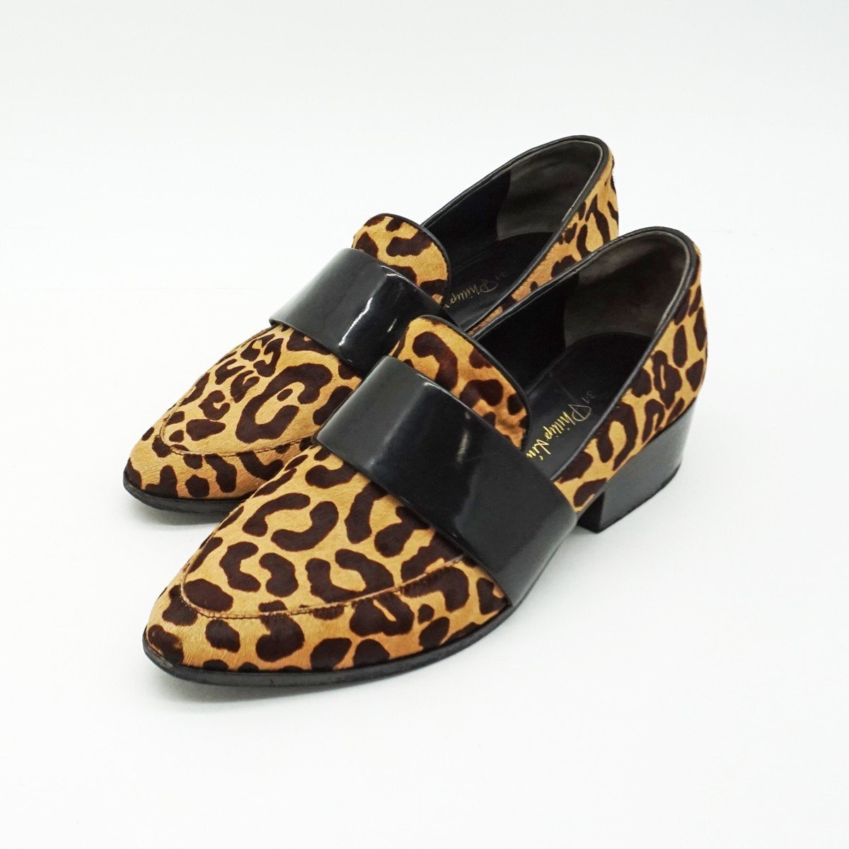 ◇【3.1 Phillip Lim スリーワン フィリップリム】ハラコ レオパード ローファー 37拍卖