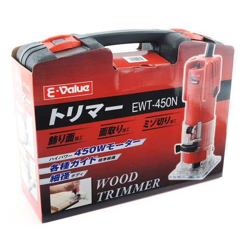 沖縄・離島は発送不可 E-Value トリマー 450W EWT-450N 木材の縁の飾り面加工、文字彫り、溝掘り加工拍卖