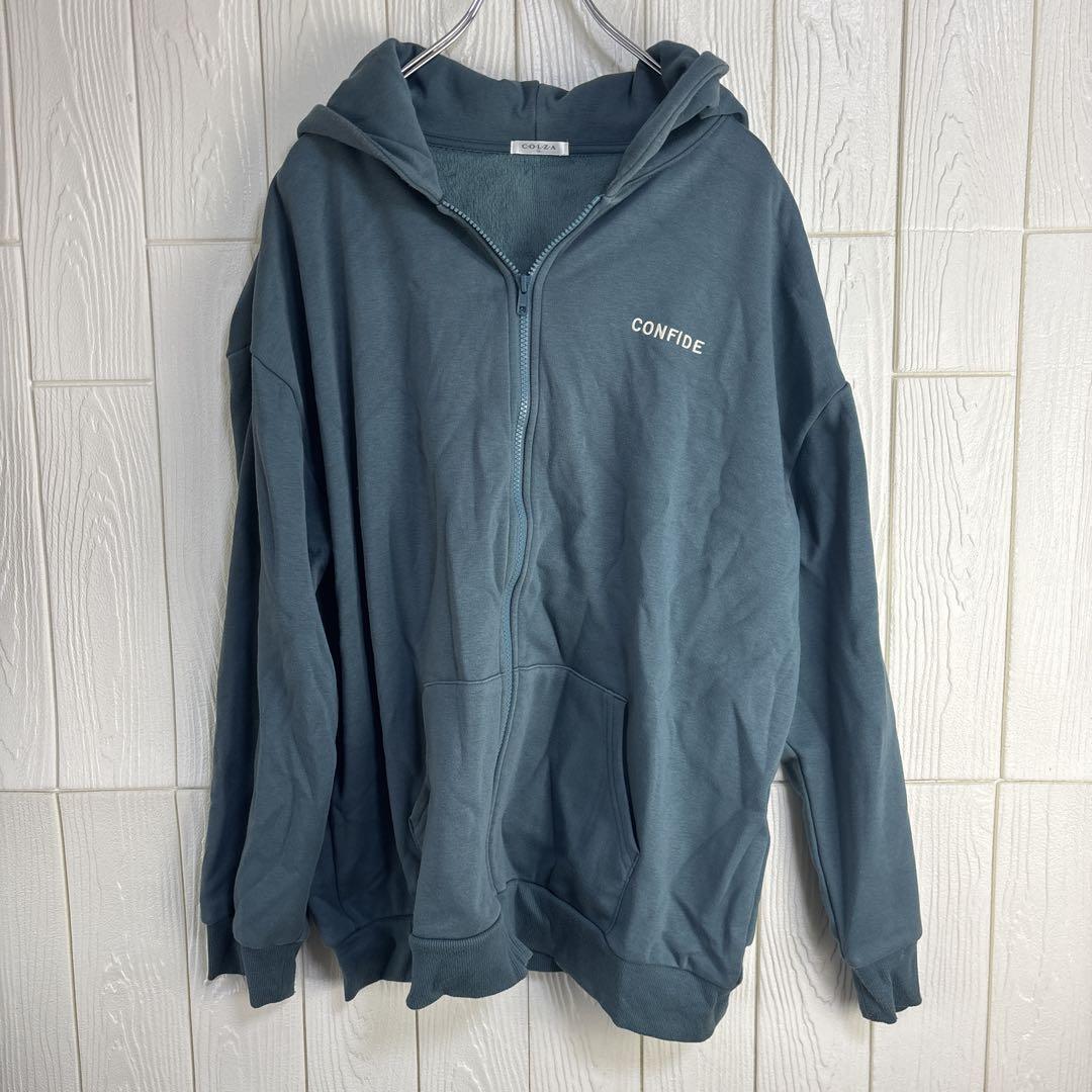 C.O.L.Z.A CONFIDE ジップアップパーカー LL グレー オーバー拍卖