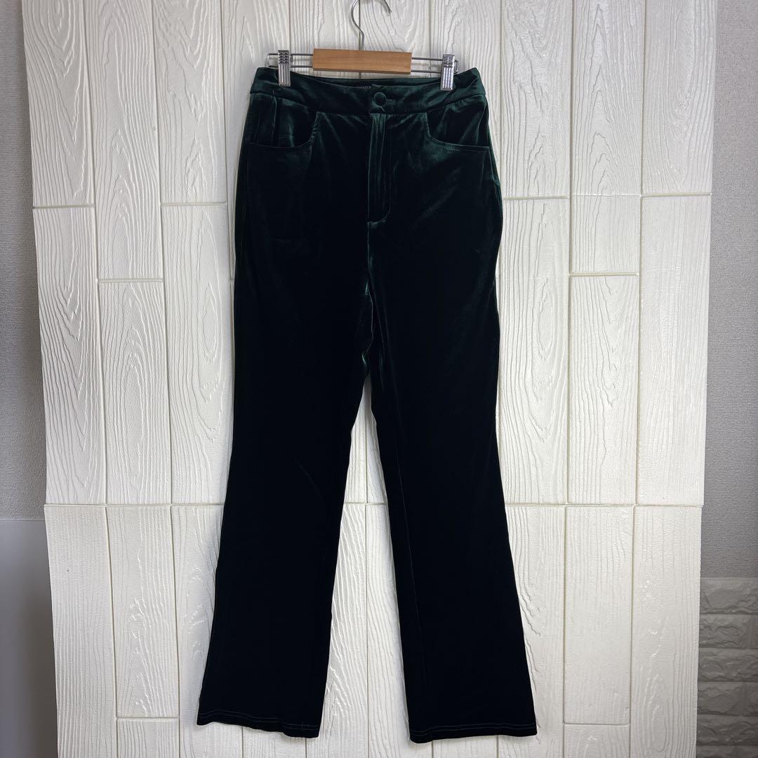 MOTF ダークグリーン ベルベットパンツ XS拍卖