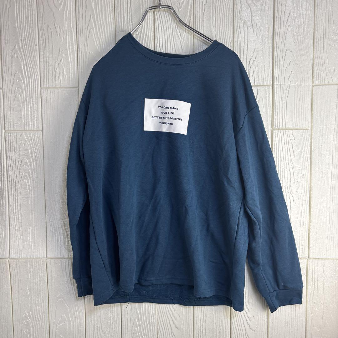 GORGE青 コットン100% 長袖Tシャツ プリント入り拍卖