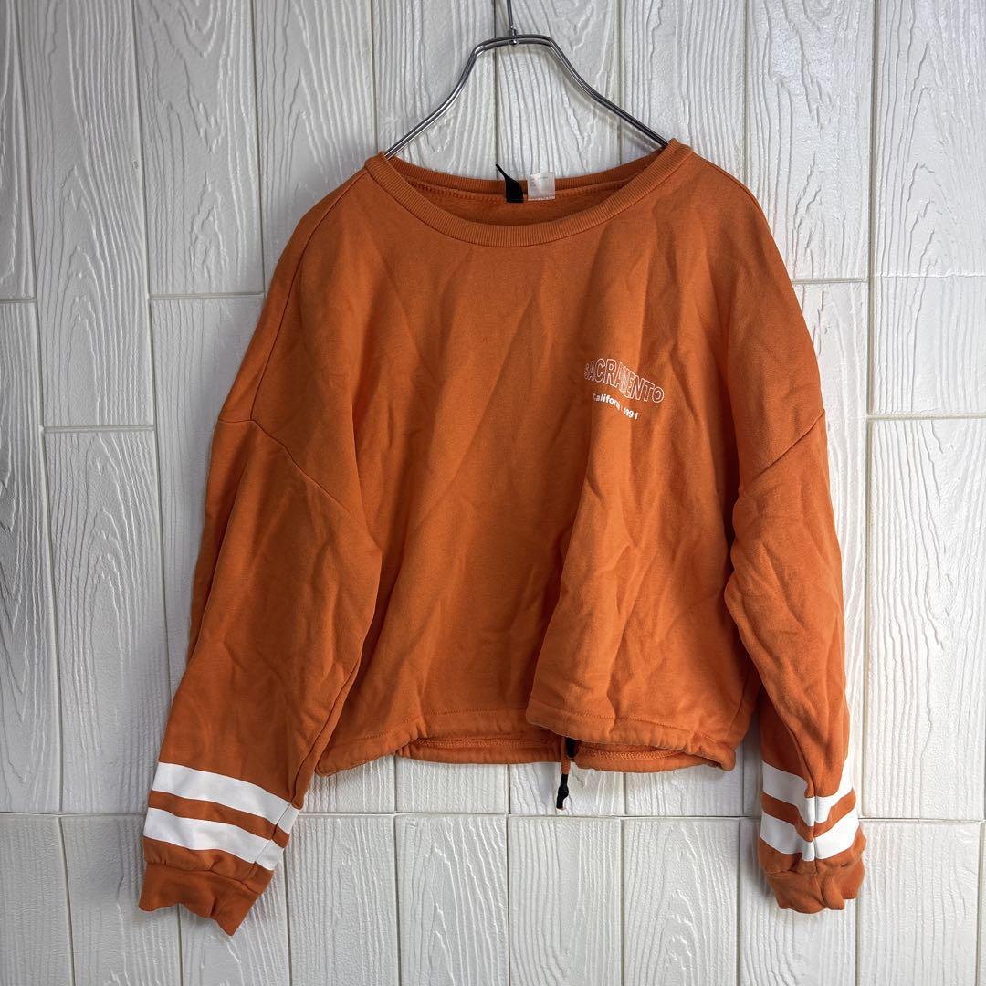 オレンジ クロップド スウェット S H&M拍卖