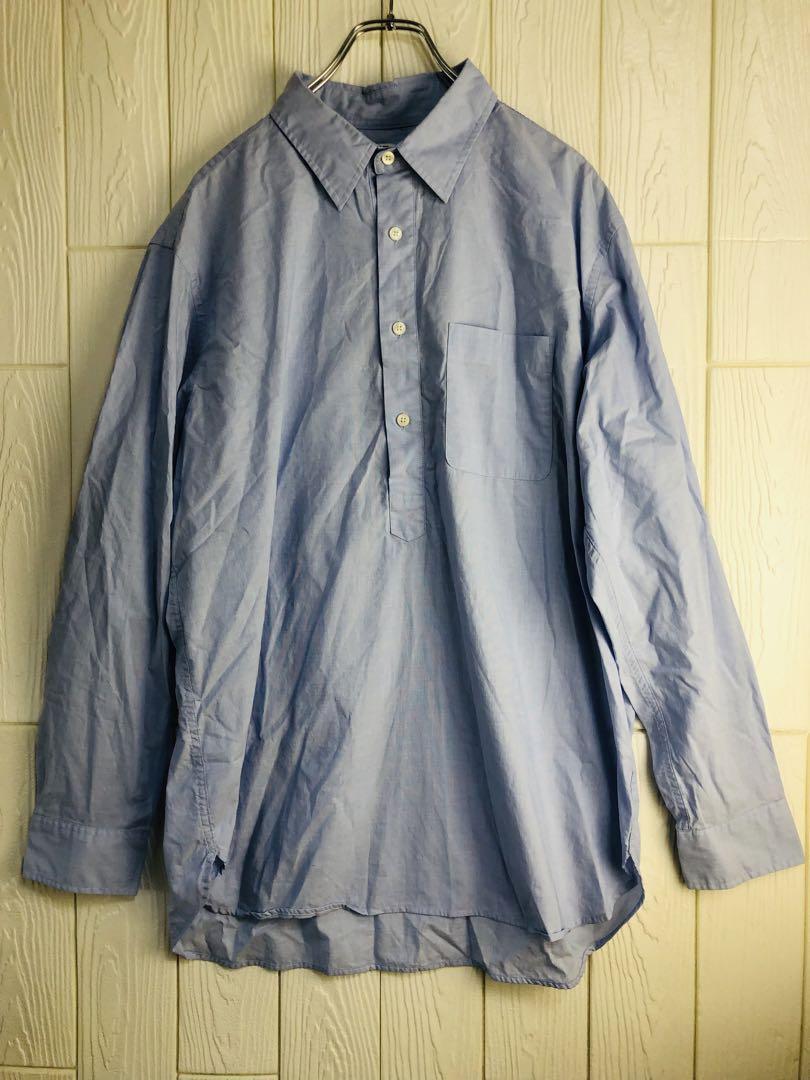 UNIQLO 薄い青 長袖シャツ 胸ポケット付き XLサイズ拍卖