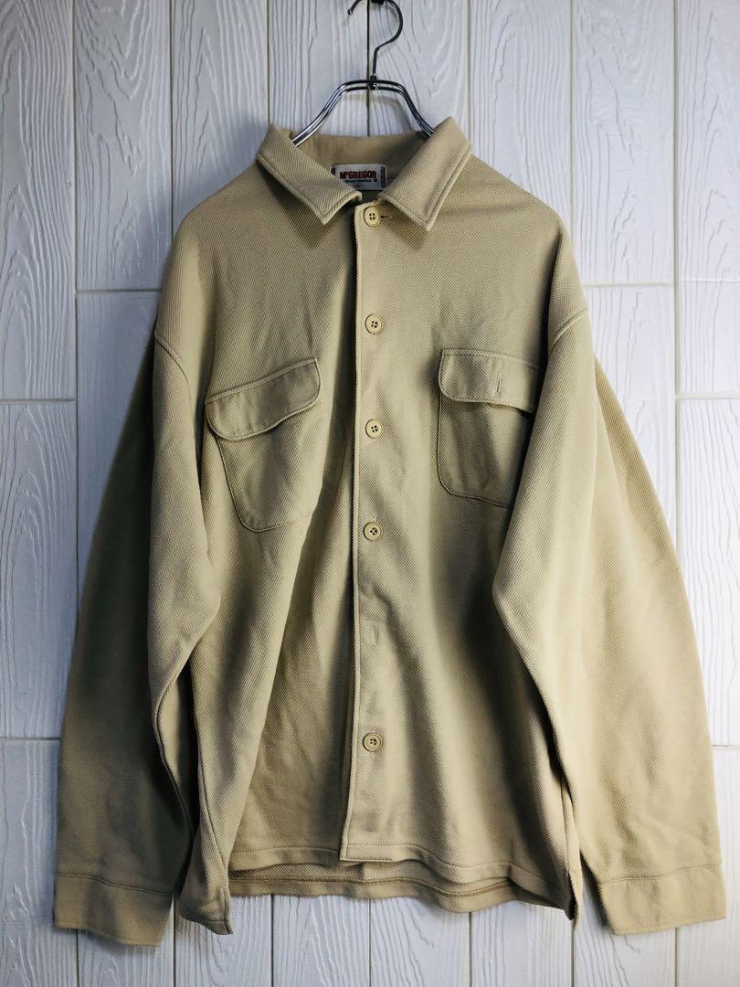 McGREGOR ベージュ 長袖シャツ 34cm肩幅 60cm着丈 Lサイズ拍卖