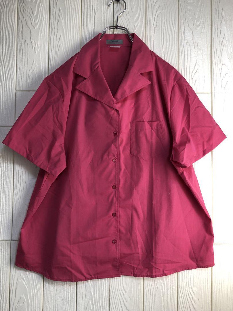 Balsan ピンク 半袖シャツ 肩幅37cm 着丈58cm拍卖