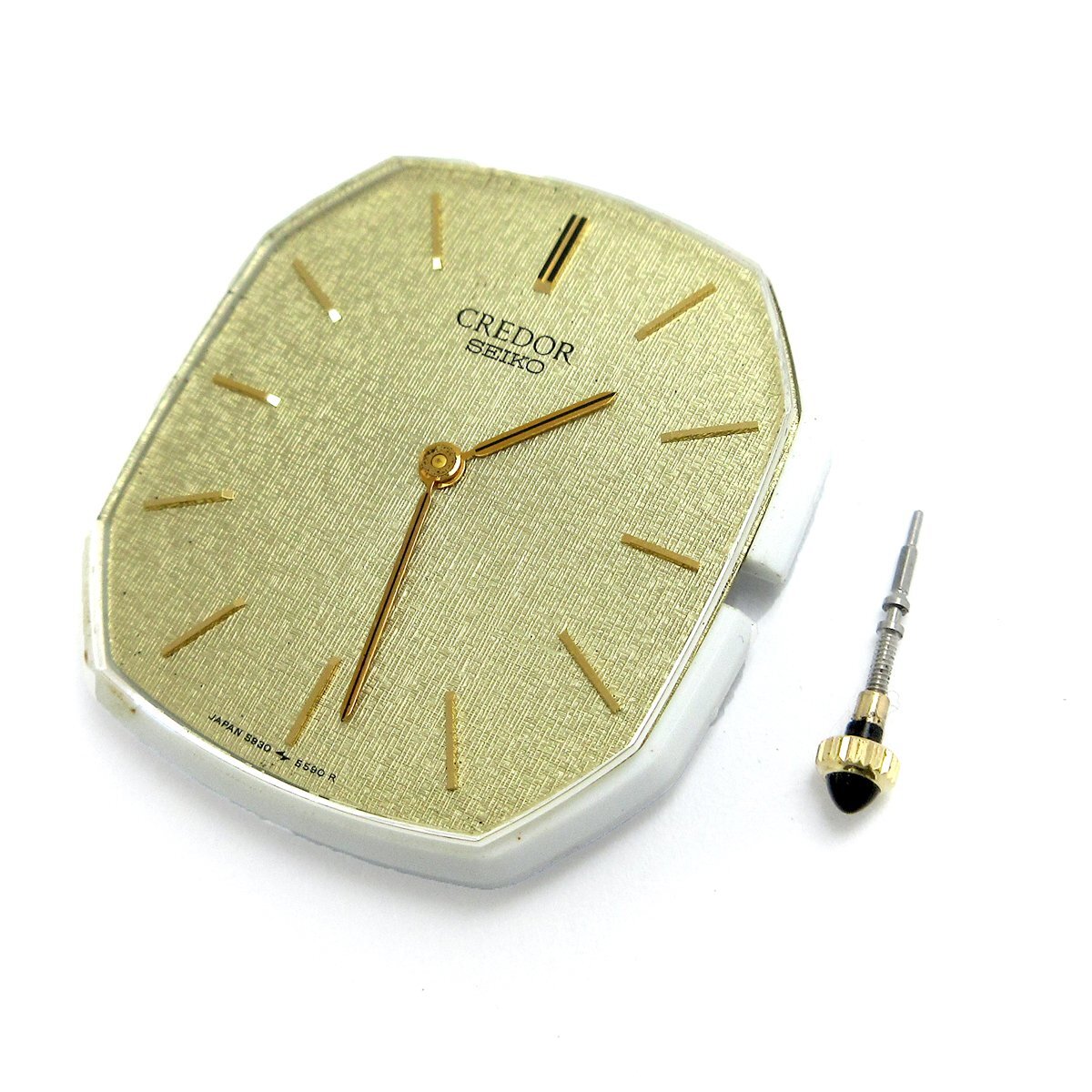 セイコー クレドール ムーブメント QZ クォーツ 5930 【ムーブのみ】 SEIKO CREDOR 5930A リューズ ガラス つき ジャンク 部品取り拍卖