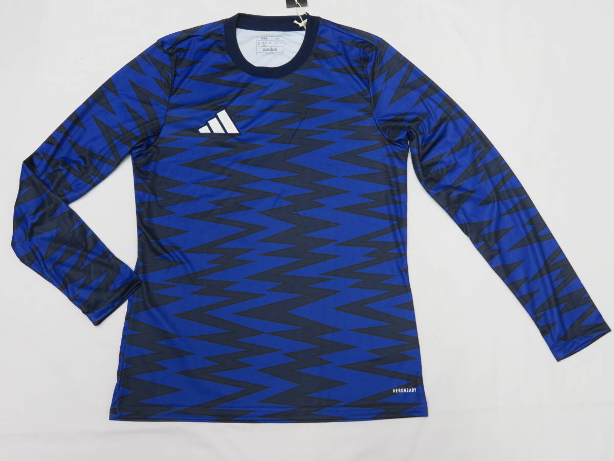 850 アディダス グラフィック プラクティス長袖ジャージー ブルー(XL)拍卖